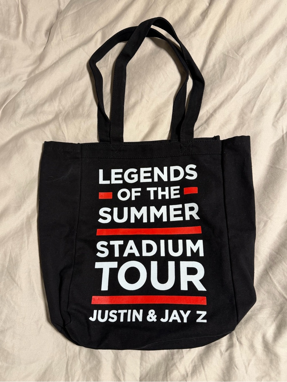 Black 'Legends of the Summer' Canvas Tote Bag jay z Justin Timberlake